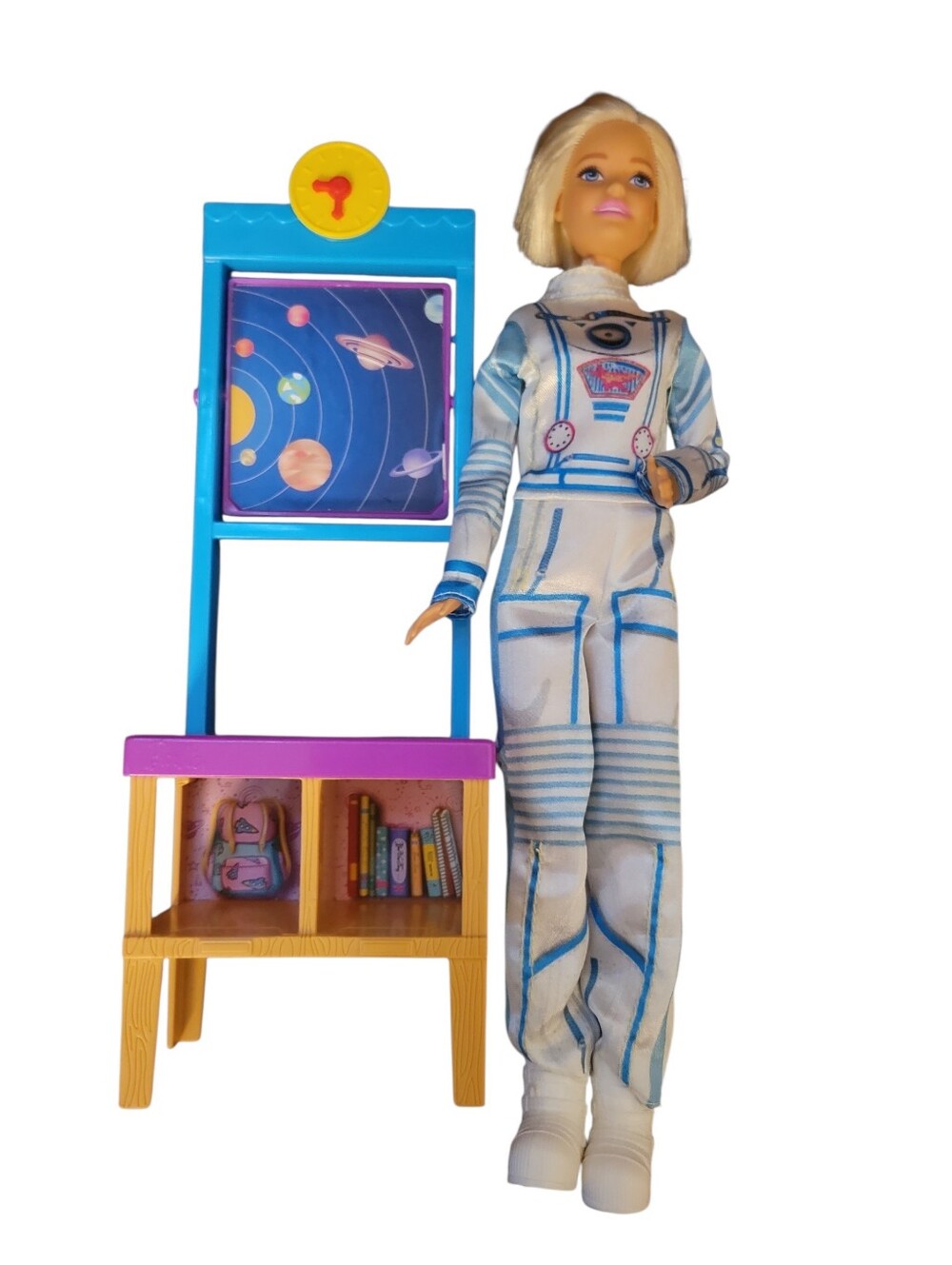 Barbie/Teacher Space Explorer Doll with Blue Outfit and Learning Stand